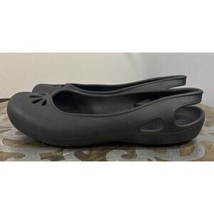 Crocs Black Slip On Flats Comfort Lightweight Casual Shoes Womens 9